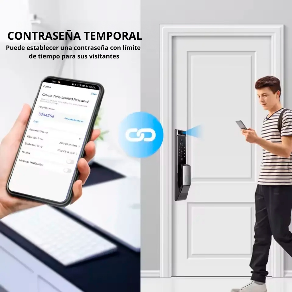 Novohome Nh-Sl55 Cerradura Electronica Inteligente Digital Smart Lock Reconomiento Facial 3d Huella Dactilar Tarjeta Aplicacion 