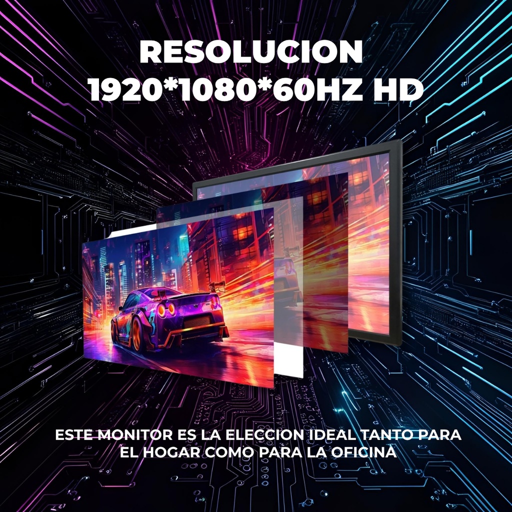 Global Monitor 21.5" Full Hd 60Hz Oficina Negro Base V  Vga Hdmi