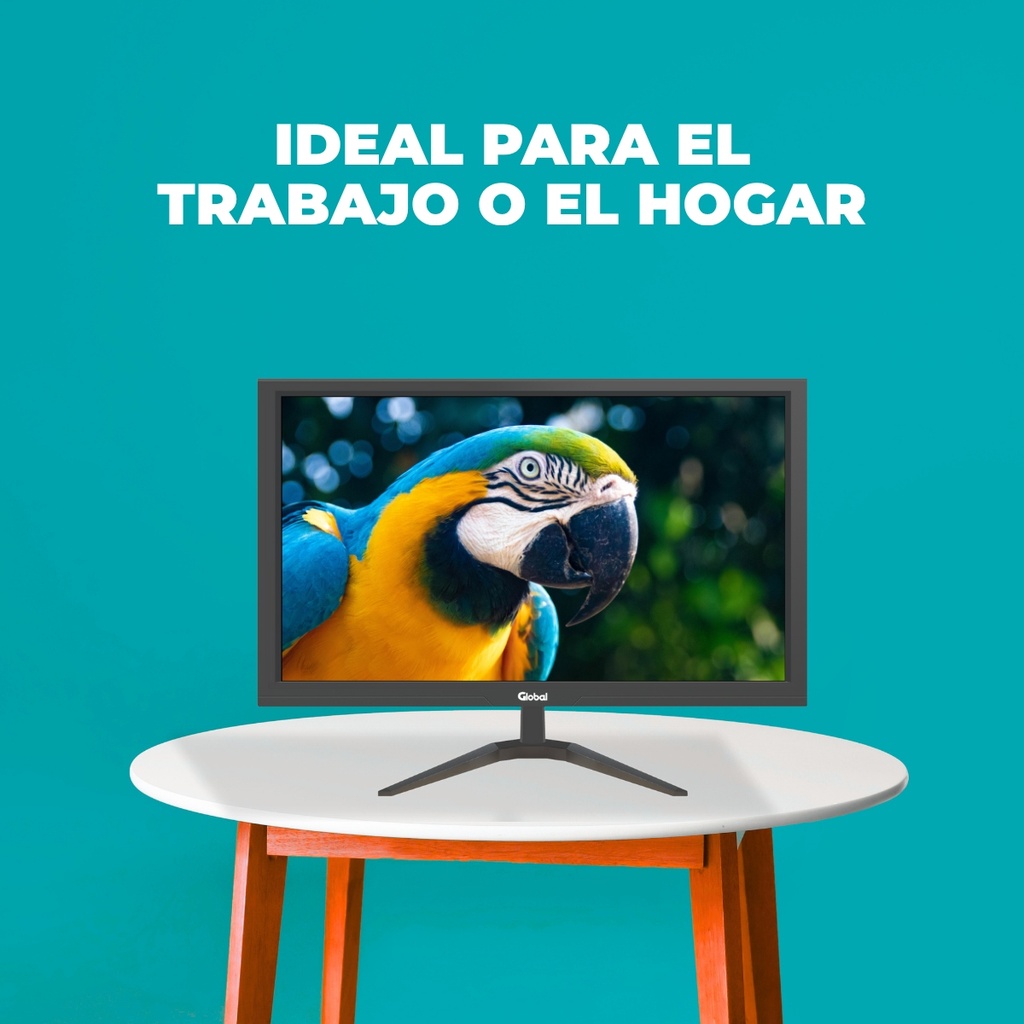 Global Monitor 23.6" Full Hd 60Hz Oficina Negro Base V  Vga Hdmi 