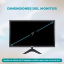 Global Monitor 27" Full Hd 60Hz Oficina Negro Base V  Vga Hdmi  
