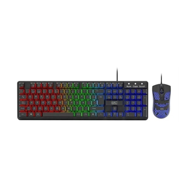 Gtc Escritorio Gamer Con Luz Rgb 120Cm X 73Cm X 60Cm + Combo Teclado y Mouse Cbg-025N + Auricular HSG-198 + Pad Mouse Pad-100R  Todo En 1