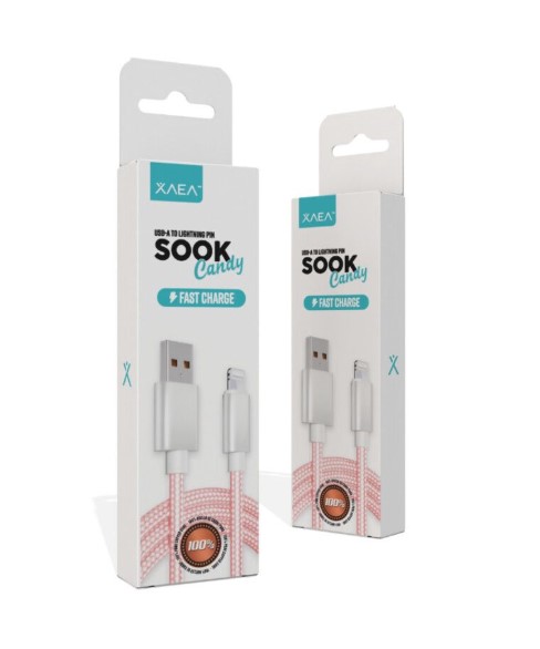 Xaea Cable usb a lightning modx-092 sook candy reforzado largo 1mts