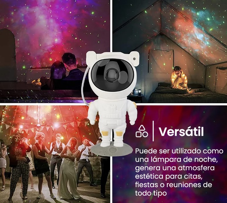 Astronauta Proyector Galaxia con paralante 5W con control remoto Usb Modz-850