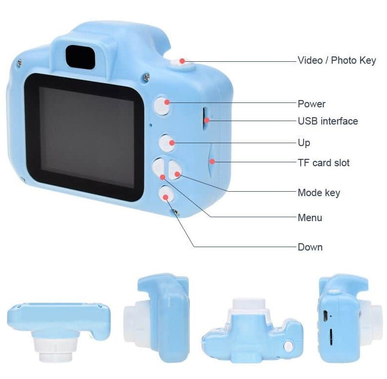 Camara Kids Digital Lcd c02 celeste