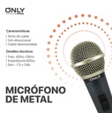 Only Microfono Metal Profesional con cable 5mts