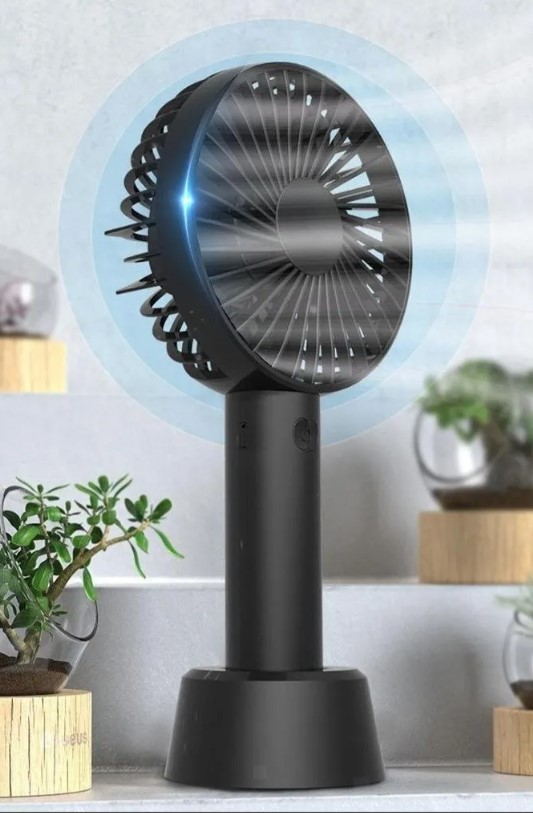 Ventilador de Mano recargable usb con base