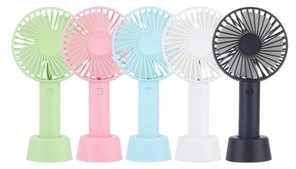 Ventilador de Mano recargable usb con base