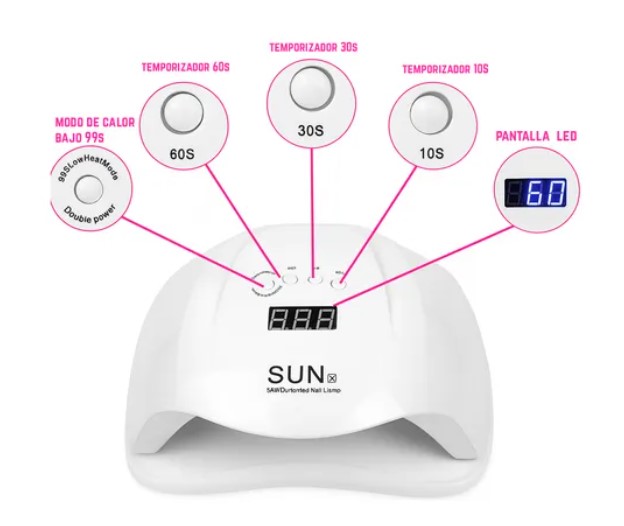 Cabina para uñas 36 led 120w 220v