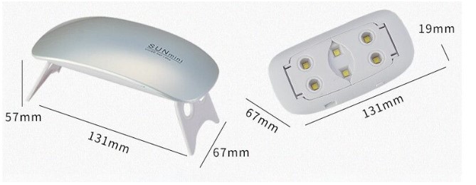 Sun Mini - Cabina portatil Usb para uñas 6 led