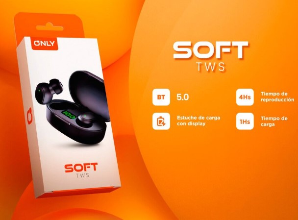 Only Manos Libres Auricular Earbuds TWS MODO-186 SOFT - ONLY - NEGRO