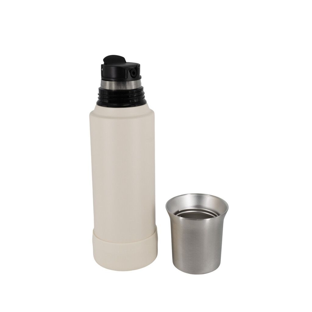 Termo Mate 1 Litro Acero Antideslizante Color Blanco O Negro