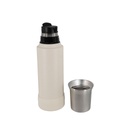 Termo Mate 1 Litro Acero Antideslizante Color Blanco O Negro