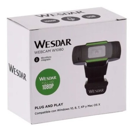 WESDAR CAMARA WEB WD1080 WEB CAM 1080P FULL HD PLUG AND PLAY CON MICROFONO