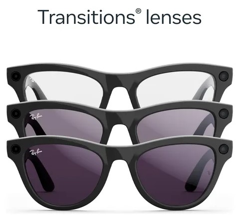 Rayban Meta Skyler - Shiny Black/Amethyst Transitions T150 S52