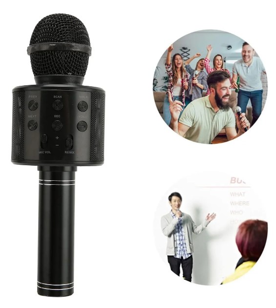 Only Micrófono Mod WS-858 – Negro Karaoke Parlante Bluetooth