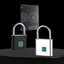 Candado Con Lector Huella Digital Recargable Usb Plateado