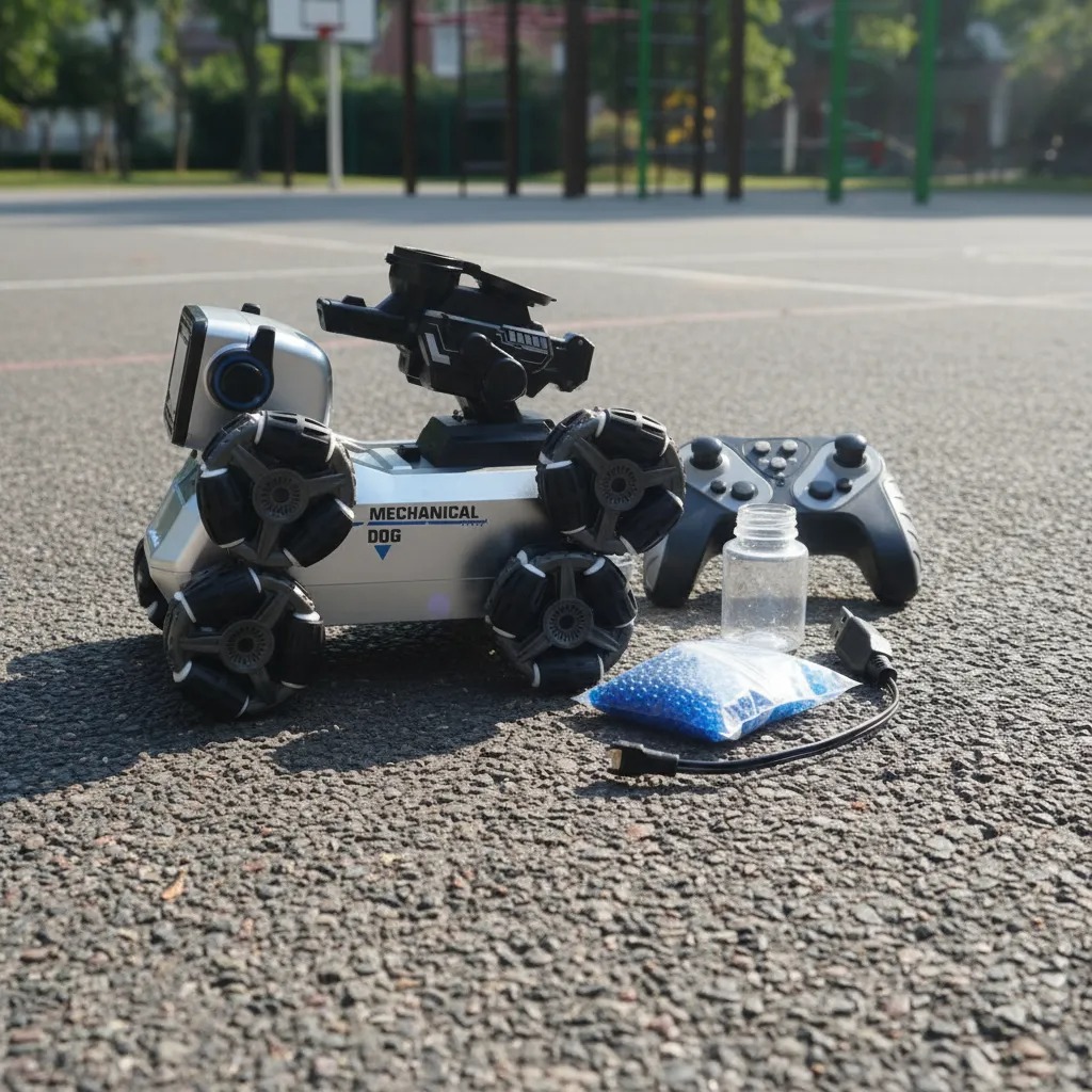 Perro Robot Interactivo Con Control Remoto Disparador Hidrogel
