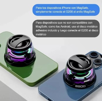 Parlante G200 Magnetico Succion Bluetooth v5.4 portatil Led super potente 5w