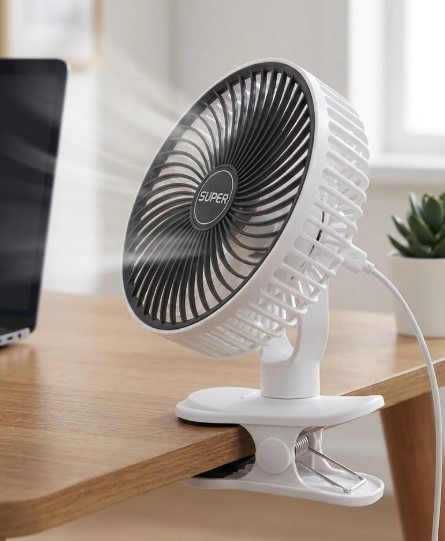 Ventilador portatil de escritorio con broche carga USB FZM-02