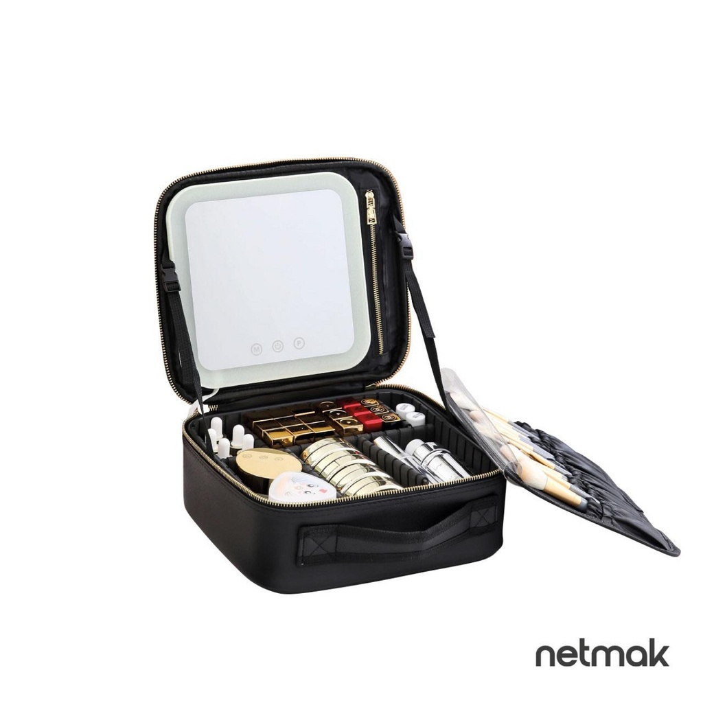 NETMAL NM-MAKEUP PORTA MAQUILLAJE CON ESPEJO Y LUZ LED