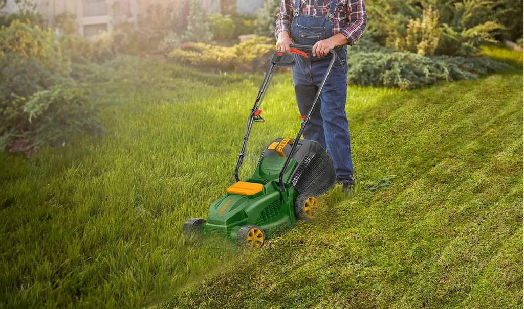 Jadever Cortacesped Eléctrico Inalámbrico 1300W Velocidad 3500/MIn Capacidad 30L 3 Posiciones - Jdlkp530