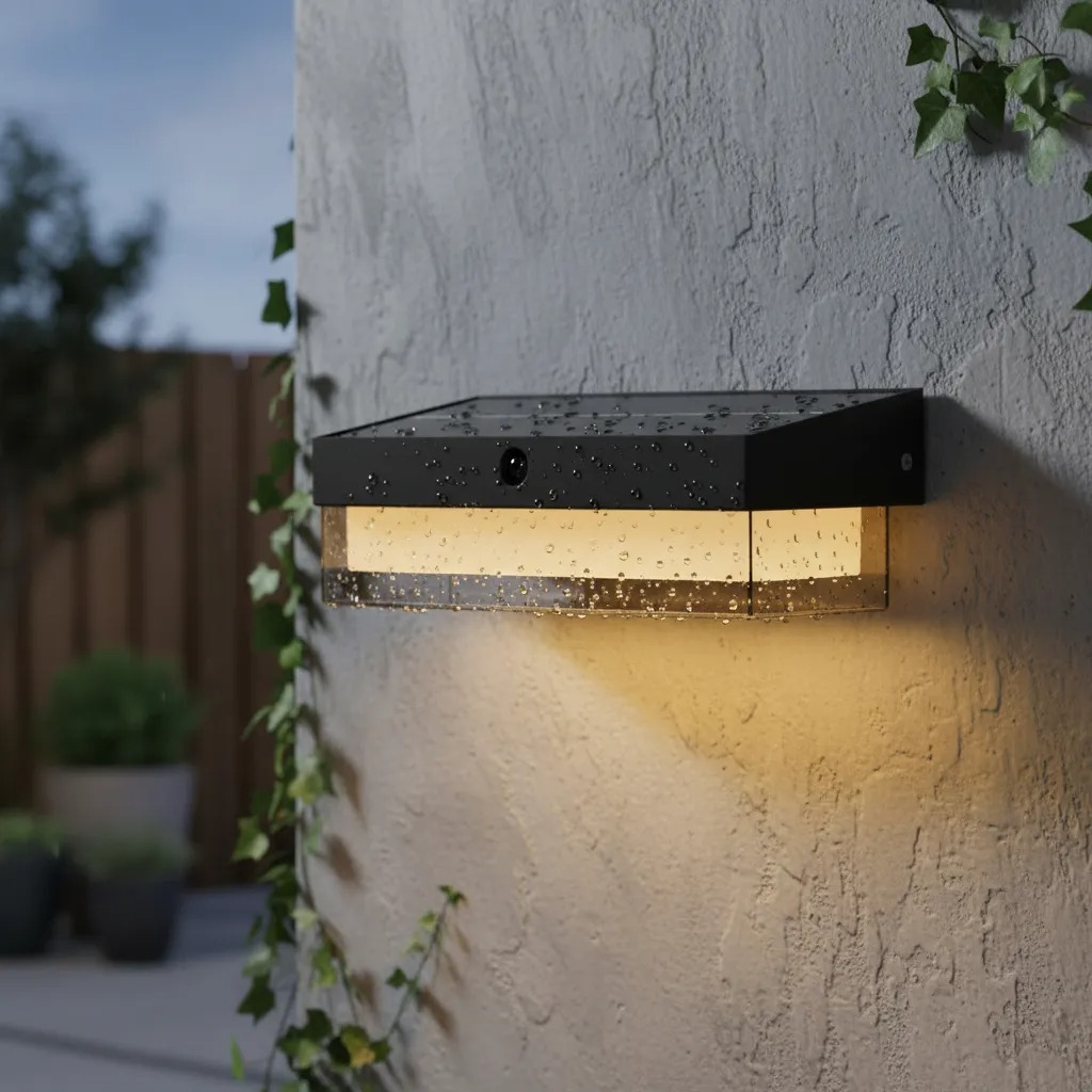 Trefi Aplique Solar Exterior 13W Luz Cálida 1300Lm 3000K Ip54  Con Sensor Nocturno 12Hs