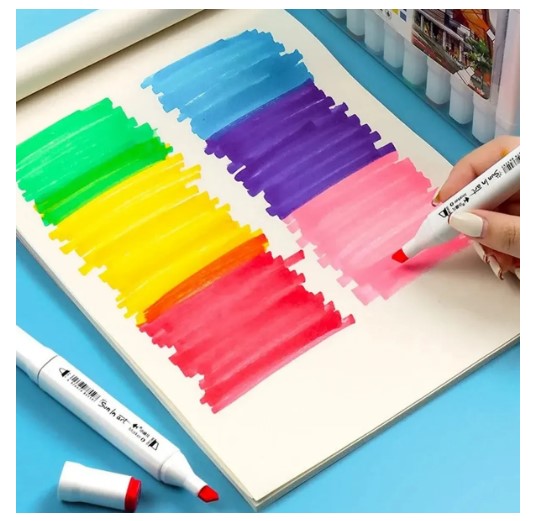 Fibrones Marcadores doble punta x 36 u  Acrilico al agua