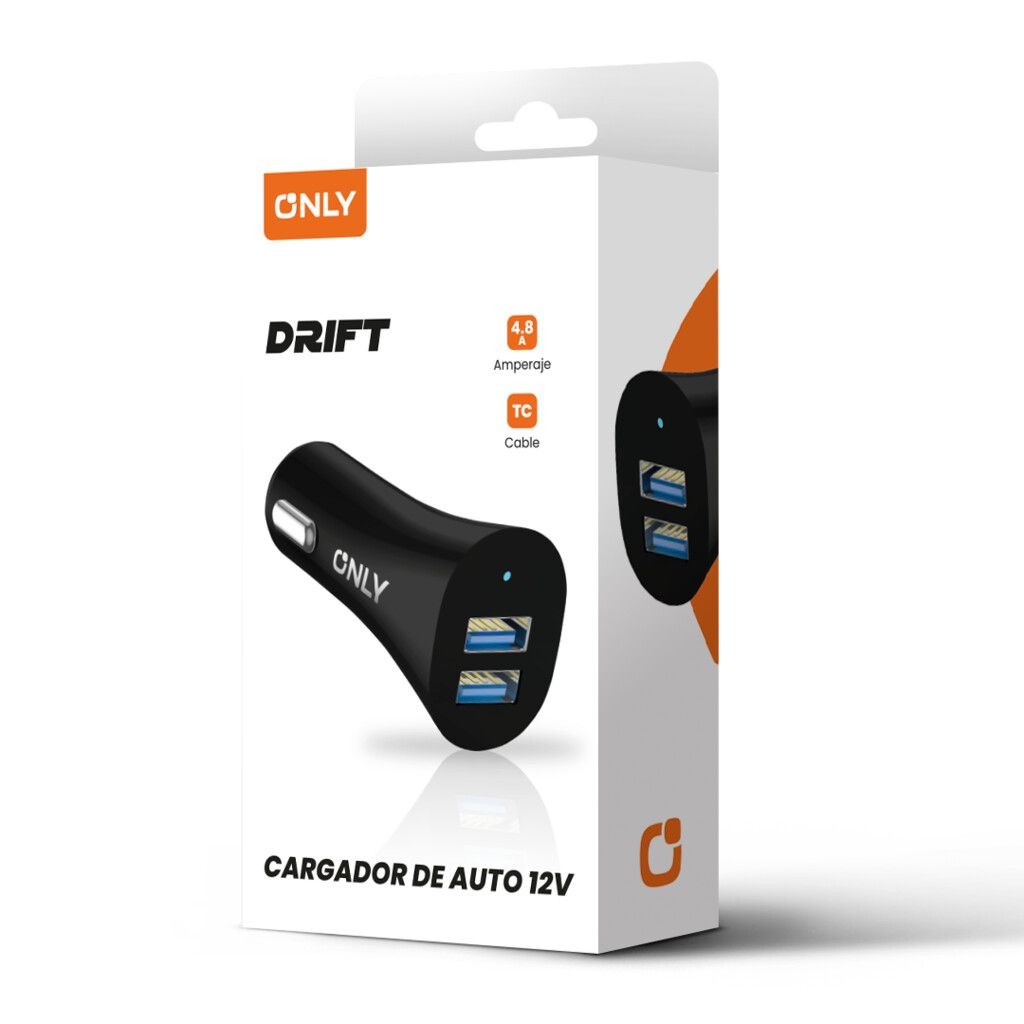 Xaea Cargador Drift 12V 2 Usb + Cable Tipo C Mods-501 