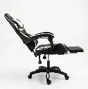 Silla gamer novohome con apoya pies black and white gc1003