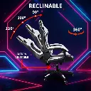 Silla gamer novohome con apoya pies black and white gc1003