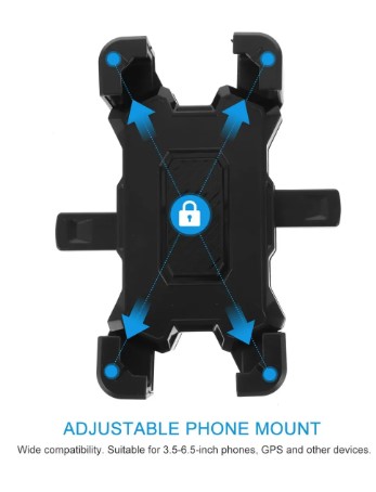 HOLDER MOTO AUTOAJUSTABLE MODV-00GT – VARIOS – NEGRO