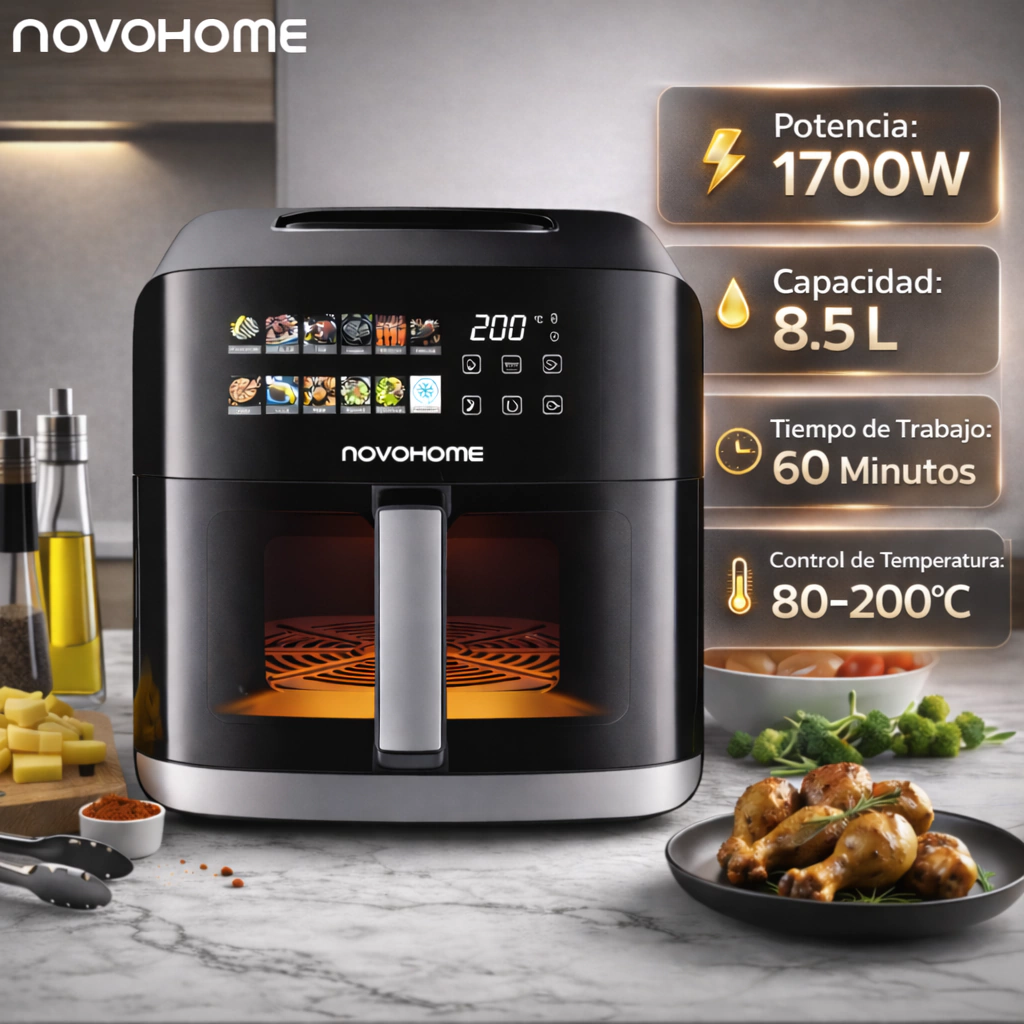 Novohome Nh-Af802Wix Air Fryer 8.5 Lts 1700W Black