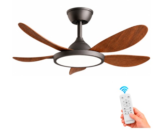 Novohome  NH-VTR1001 Ventilador de techo 5 aspas con control remoto luz led 35w Diametro 42" Con 6 vel. varios colores