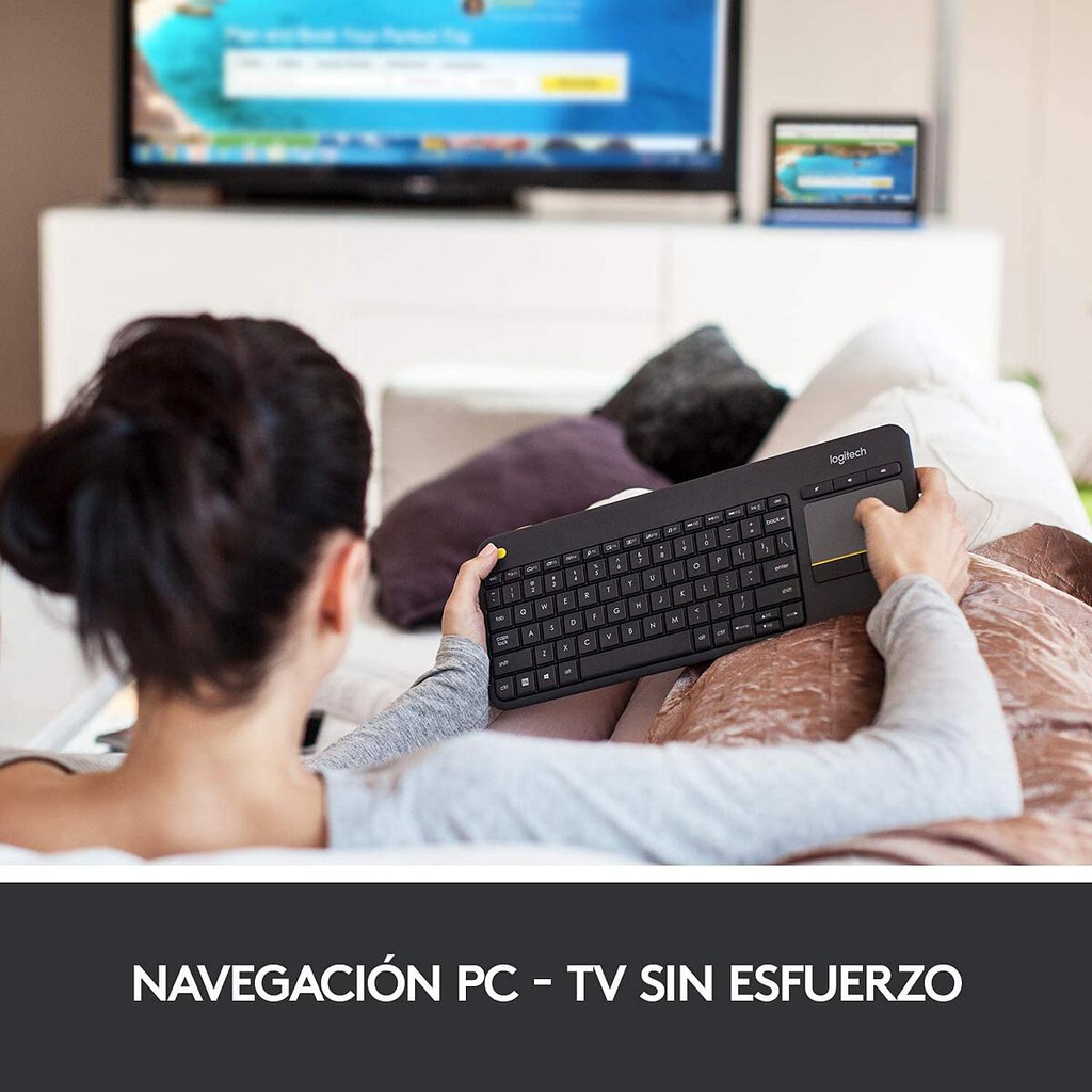 LOGITECH TECLADO K400 PLUS WIFI TOUCH PC TV