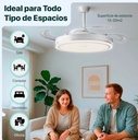 Novohome NH-VTR600 ventilador de techo con aspas retractil blanco
