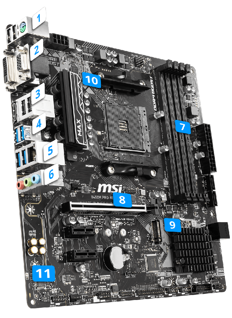 MSI MOTHERBOARD B450M PRO-VDH MAX S AMD AM4