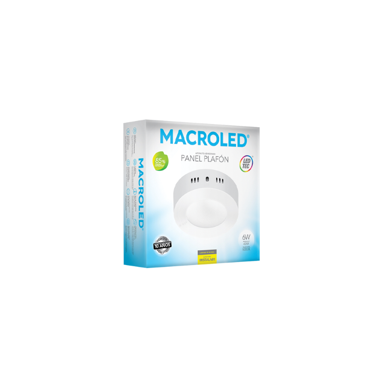 MACROLED PR06W Plafon LED Macroled 6w aplicar exterior Redondo Frio 6000K