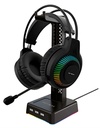 Netmak Nm-Hs430 Soporte Base Para Auricular Gamer Rgb + Hub 3 Puertos Usb