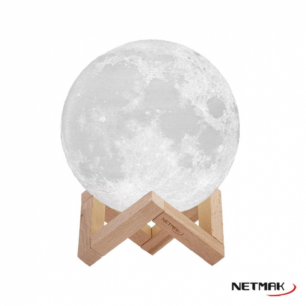 Netmak Nm-Moon Lampara Luna 3D Led 12 Cm