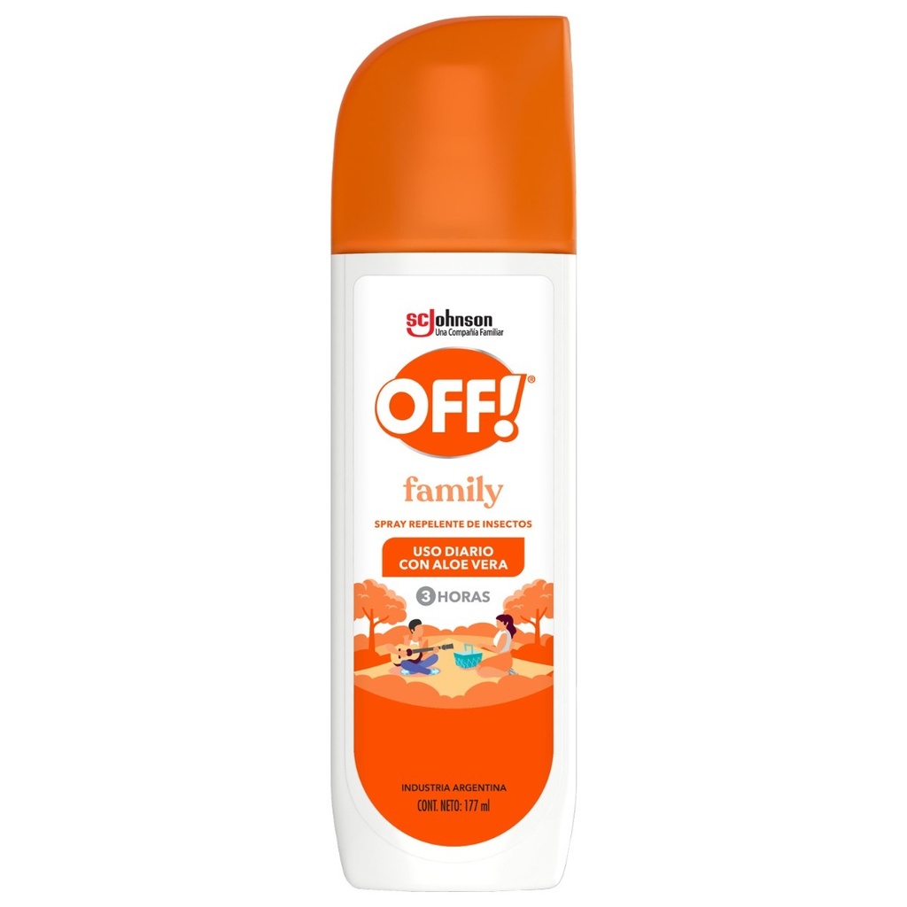 Off! Spray Repelente De Insectos Uso Diario Con Aloe Vera 3 Horas 177 Ml