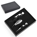Set Descorchador Vino Y Vertedor 3 Piezas Mods-798 Negro 