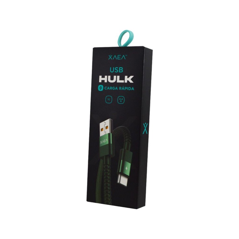 Xaea Cable Usb Mod2079 Hulk - Xaea - Tipo C - 4A - Negro/Verde