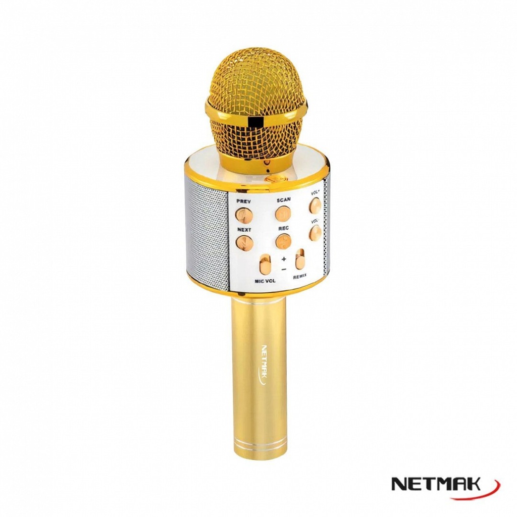Netmak Nm-Mc20 MIcrófono Karaoke Bluetooth Con Parlante