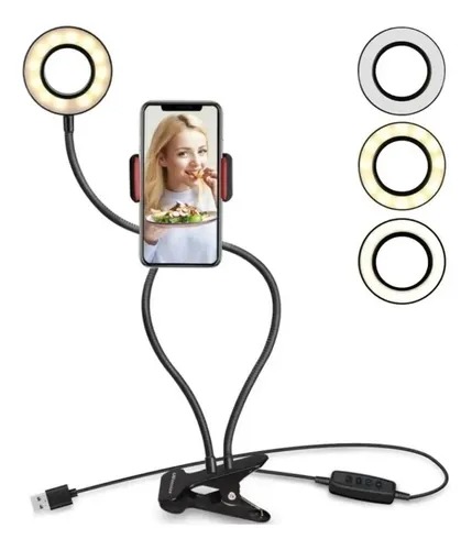 Pronext Aro De Luz Led Con Pinza Selfie 2 En 1 Celular Tiktok Live Stream