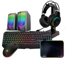 Combo Gamer Netmak! Auricular + Teclado + Mouse + Base Auriculares +  Parlantes + Pad