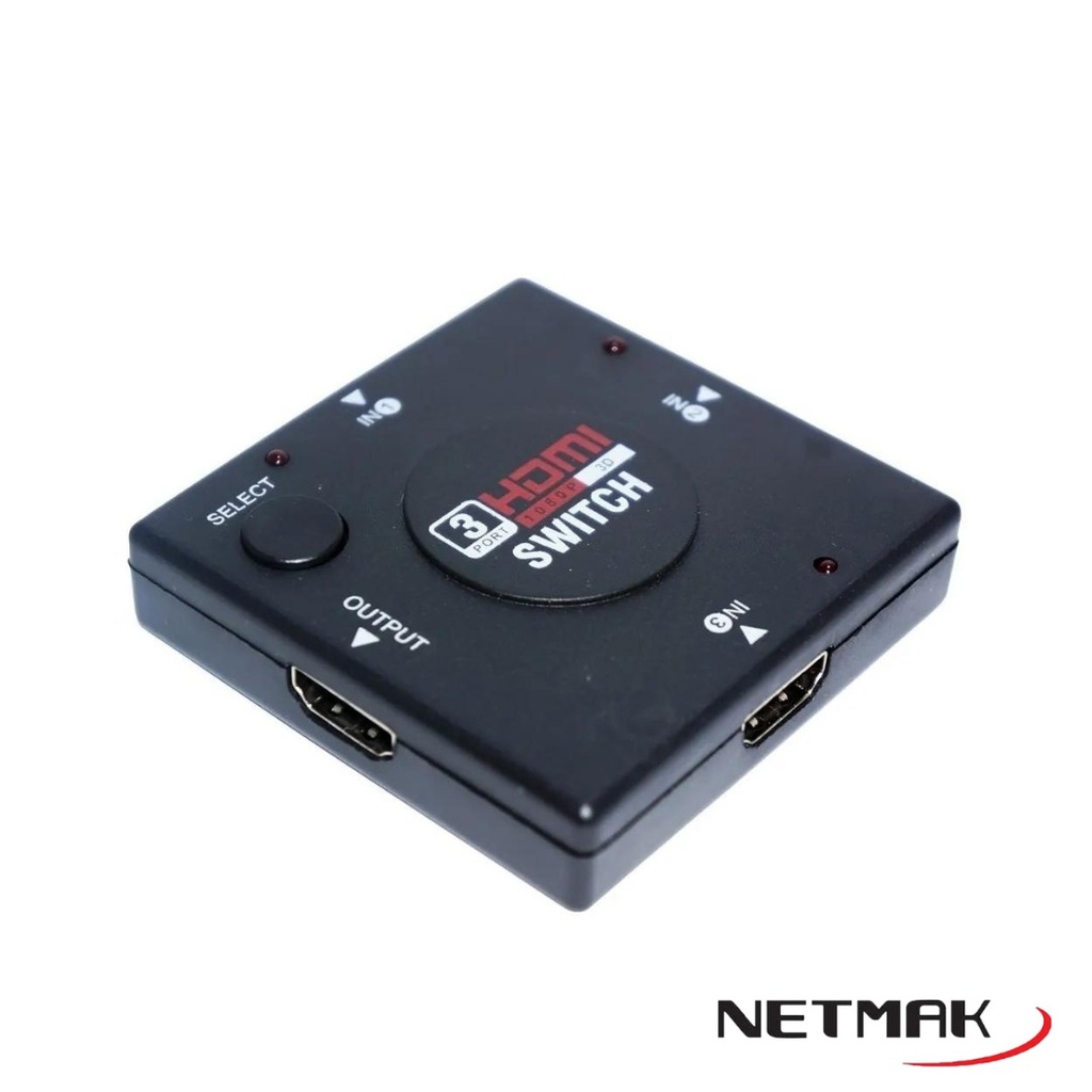 Netmak Nm-Hd3 Switch Divisor Hdmi X 3 Entradas + 1 Salida 1080P 