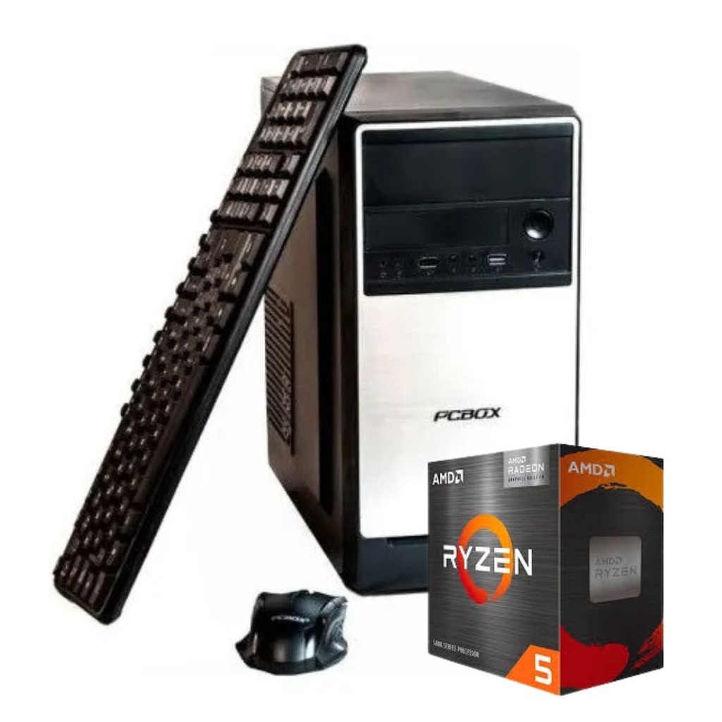 Pc Pcbox Amd Ryzen 5 5600Gt 8Gb Ssd 240Gb Kit Teclado Mouse Sin Sistema
