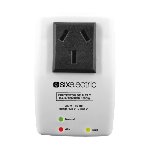 Sixelectric Protector De Alta Y Baja Tensión 1500W Lavarropa Heladera Tv