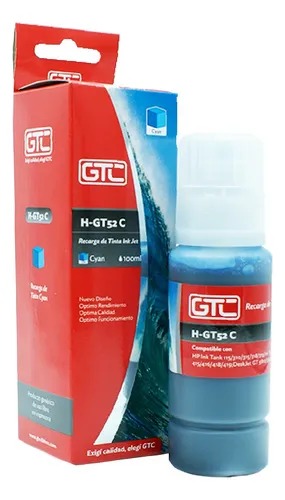 Gtc Tinta Alternativa Hp Gt52C Cyan Sistema Continuo 100Ml Hp 5810 Y 5820 