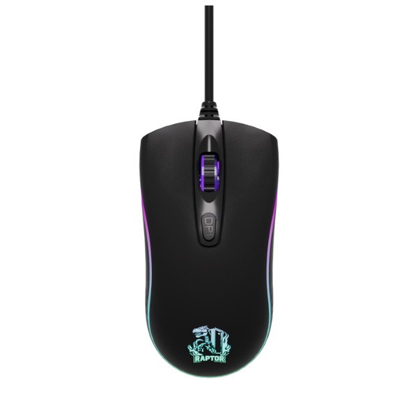 Raptor Gamer Mouse Storm Grip 4 Botones 3600Dpi Retroiluminado 7 Colores